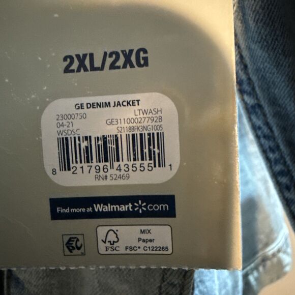 George Men's Jean Denim Jacket Light Wash Blue 2XL (50-52) New With Tags - Picture 7 of 14